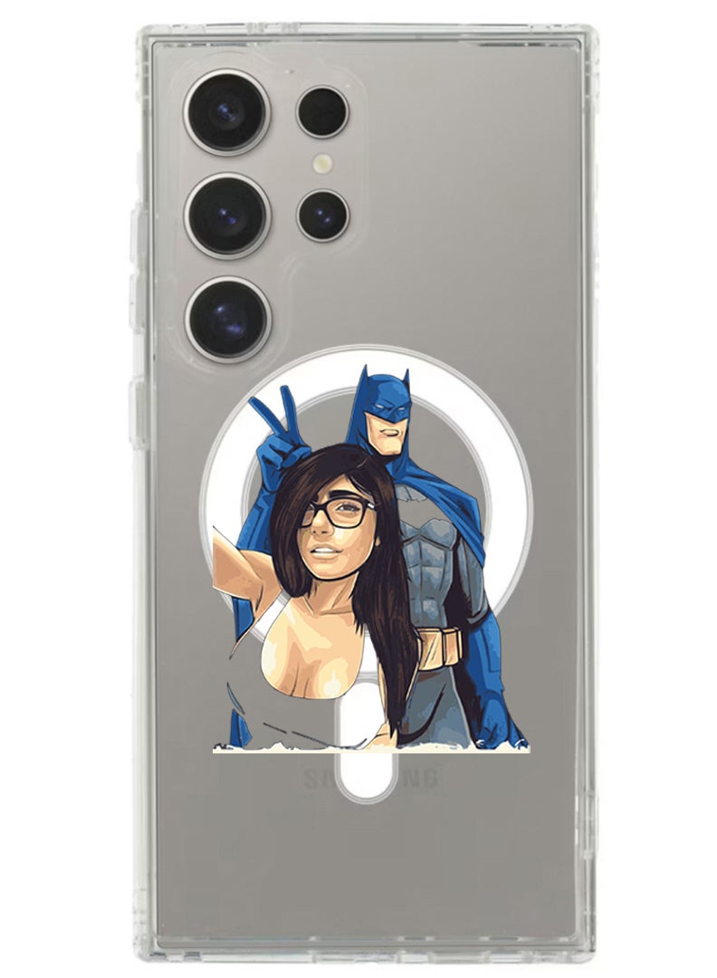 Theodor حافظة مغناطيسية لهاتف سامسونج جالاكسي S24 الترا 6.8 بوصة متوافقة مع الشحن اللاسلكي MagSafe، غطاء ممتص للصدمات للهاتف باتمان وروبن - Image 1