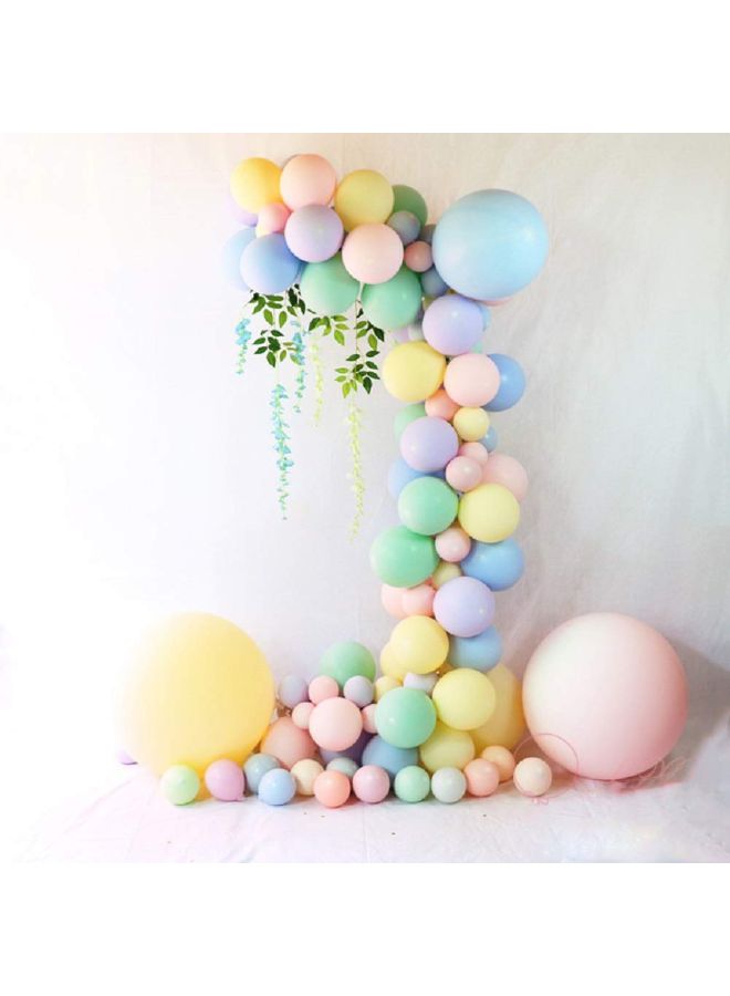 PeStary 100 Piece Candy Macaron Party Decorations Balloon Set 12inch 36inch large flat macaron yellow 1 pack - Image 5