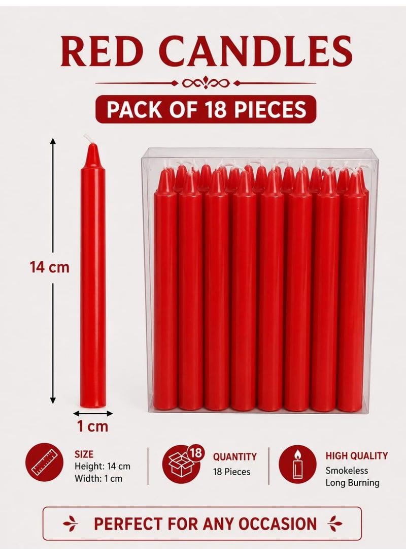 Scented Candles Red 18 Pieces Set 14 cm - Image 1