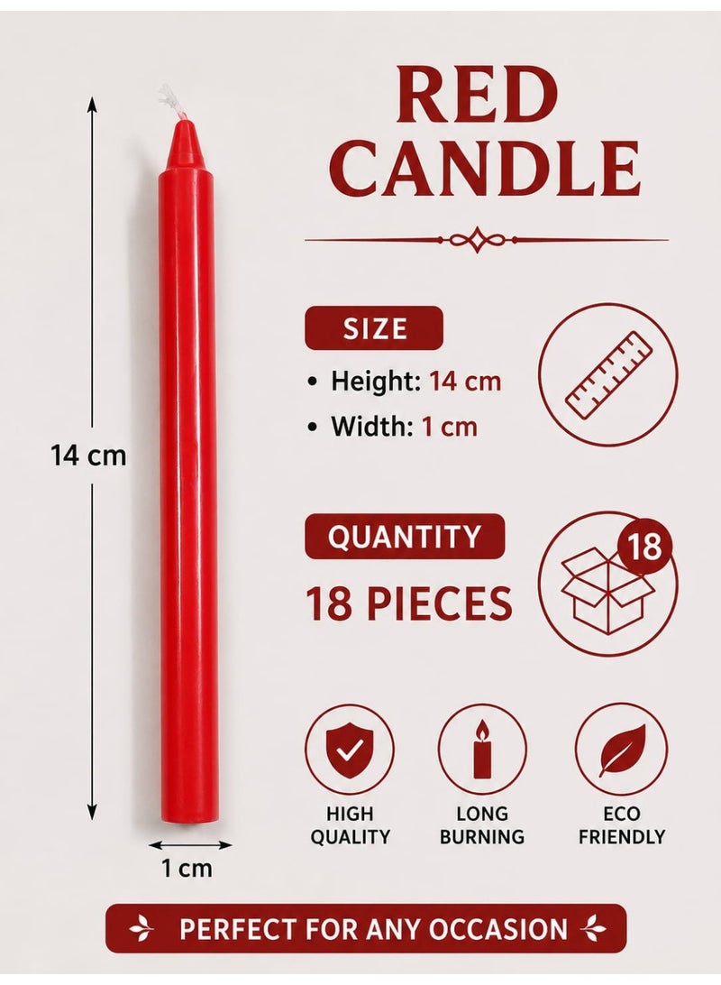 Scented Candles Red 18 Pieces Set 14 cm - Image 2