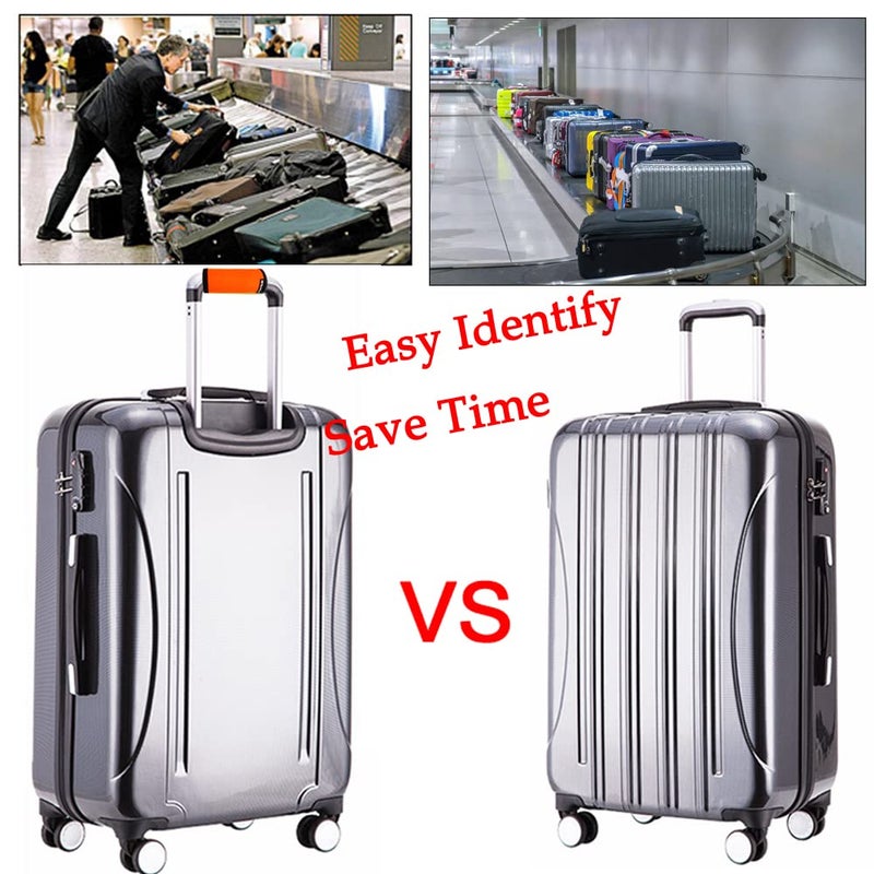 Hibate 5pcs Neoprene Luggage Handle Wrap for Suitcase Identifier Luggage Makers Covers Wraps Travel Accessories - Fluorescent Orange - Image 2