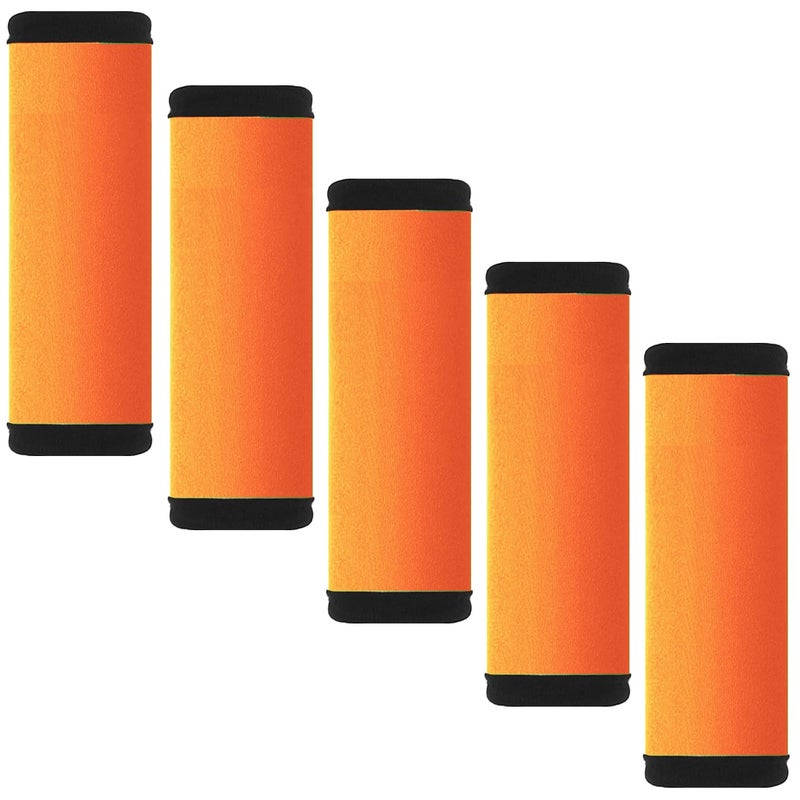 Hibate 5pcs Neoprene Luggage Handle Wrap for Suitcase Identifier Luggage Makers Covers Wraps Travel Accessories - Fluorescent Orange - Image 4