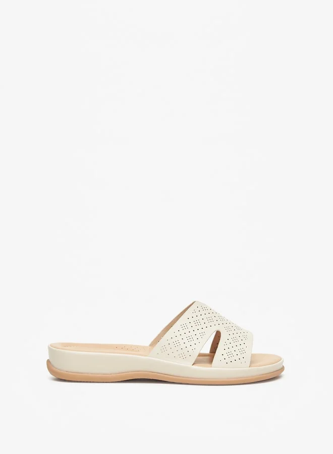 Le Confort Women's Lazer Cut Detail Slip-On Sandals