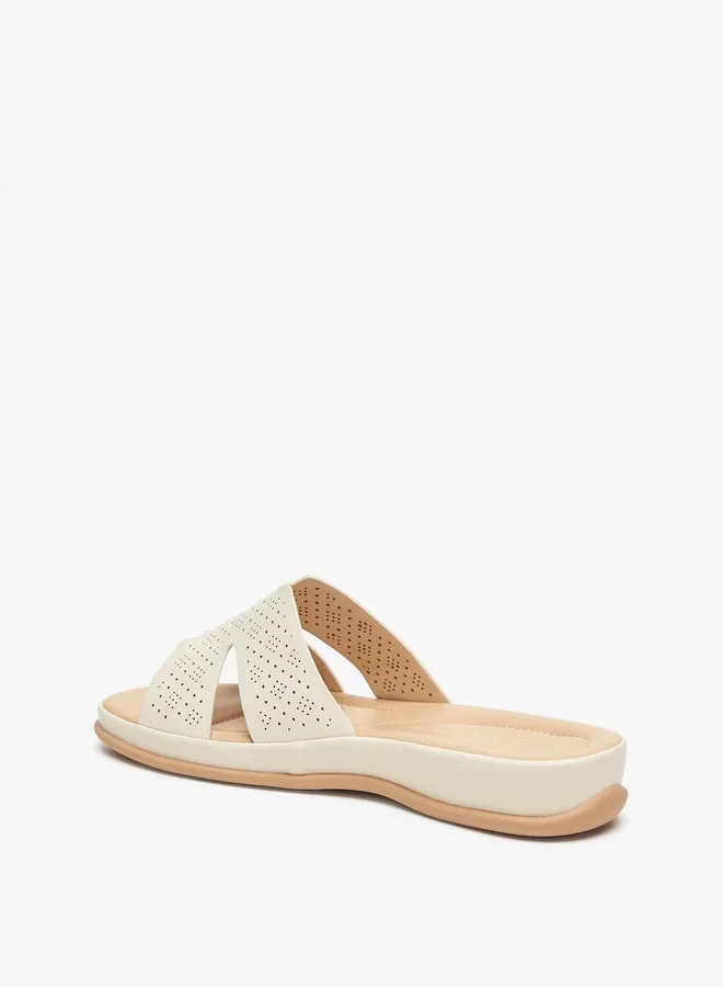 Le Confort Women's Lazer Cut Detail Slip-On Sandals