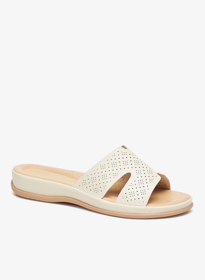 Le Confort Women's Lazer Cut Detail Slip-On Sandals - Image 3