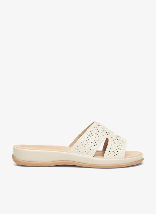 Le Confort Women's Lazer Cut Detail Slip-On Sandals - Image 1
