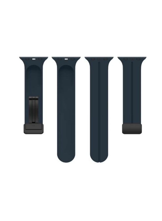 2 Pack Silicone replacement Magnetic Buckle Band for apple watch Band 42mm/44mm/45mm/49mm, Waterproof Silicone Sport Band for iWatch Series 8,Ultra,7,SE,6,5,4,3,2,1