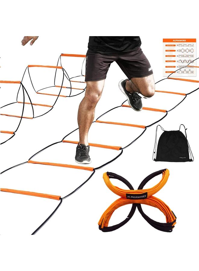 Agility Ladder, Agility Training Equipment, Soccer Speed Ladder, Football Footwork Ladder, Workout Ladder for Kid Adult, Foldable Instant Set-up Tangle-Free 10FT 8 Grids - Image 1