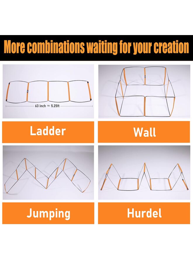 Agility Ladder, Agility Training Equipment, Soccer Speed Ladder, Football Footwork Ladder, Workout Ladder for Kid Adult, Foldable Instant Set-up Tangle-Free 10FT 8 Grids - Image 3