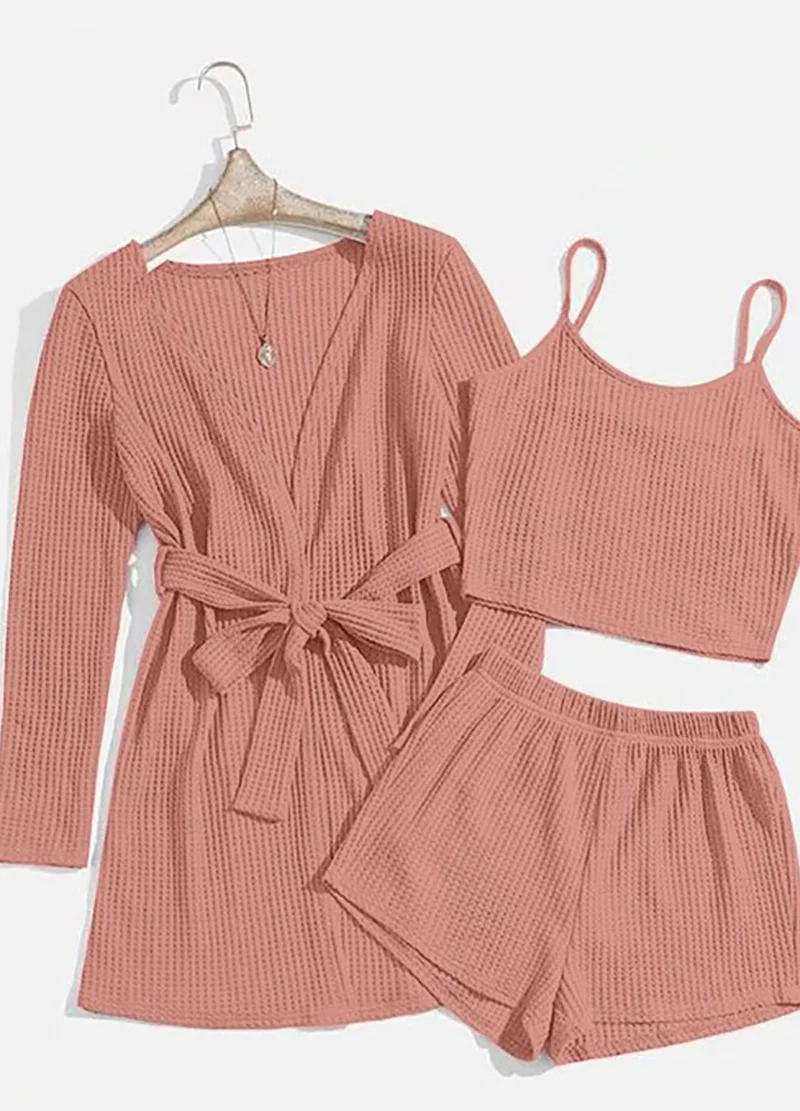 يونيكي Mauve Solid robe, Shorts & Top