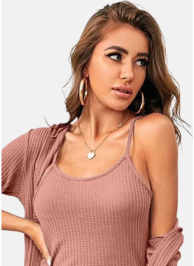 يونيكي Mauve Solid robe, Shorts & Top