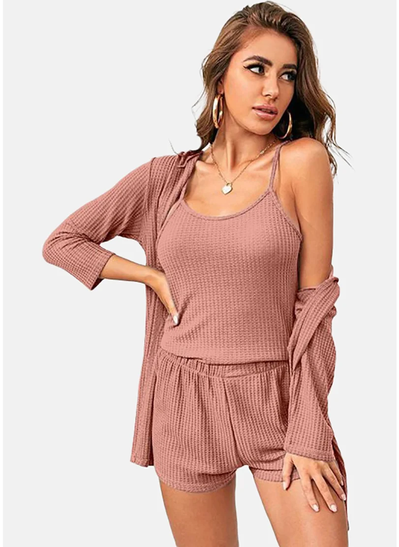 يونيكي Mauve Solid robe, Shorts & Top