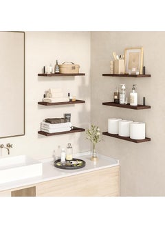 OXMIC OXMIC Bathroom Shelves for Storage Set of 2 Brown DIY Assembly 