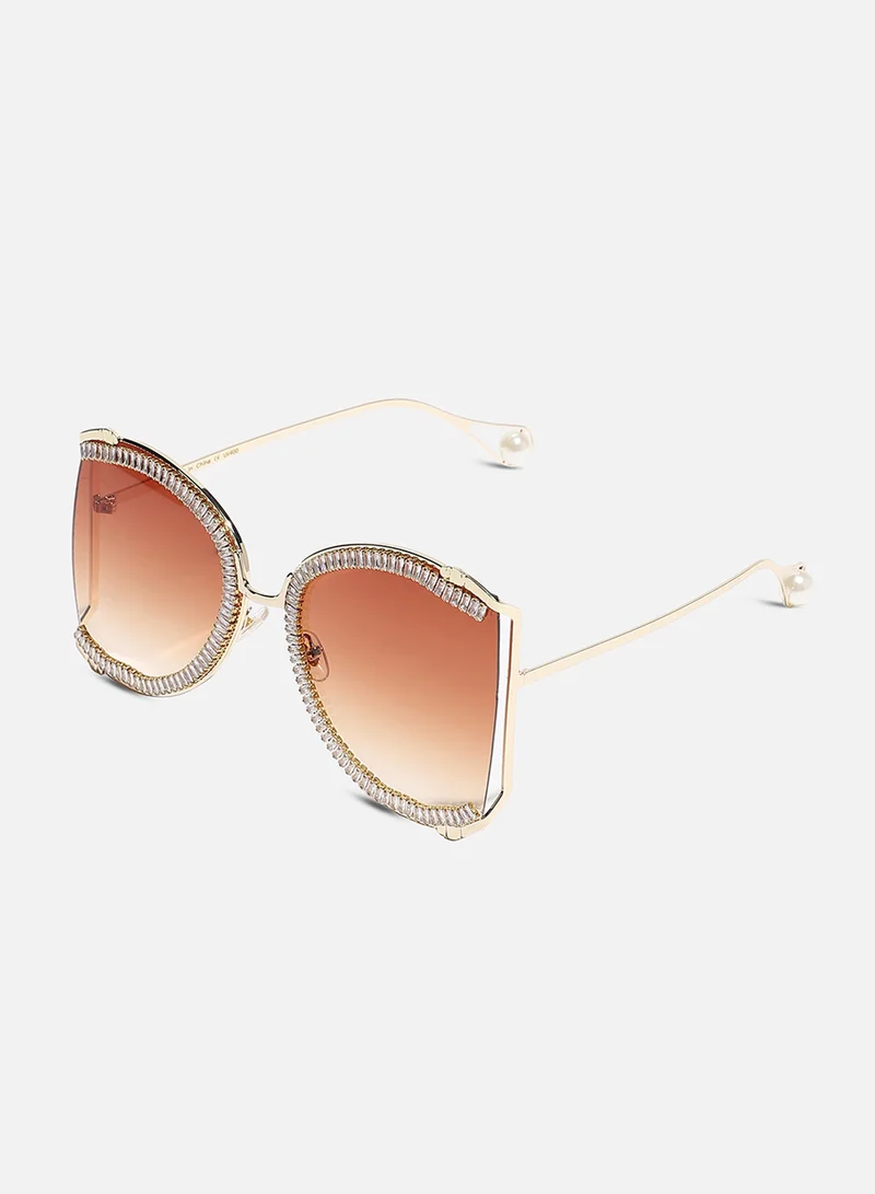 صوص هاوت HAUTE SAUCE by  Campus Sutra Women Round Sunglasses with UV Protected Lens Sunglasses