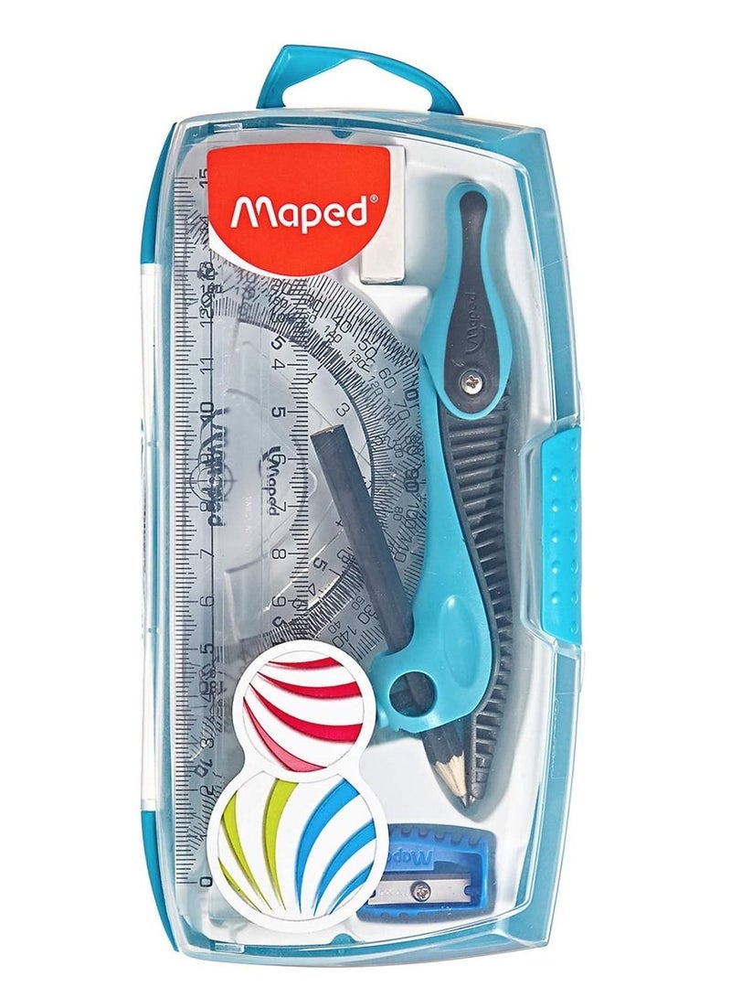 Maped مجموعة من 8 قطع من ألعاب الرياضيات الهندسية بألوان متنوعة - Image 1