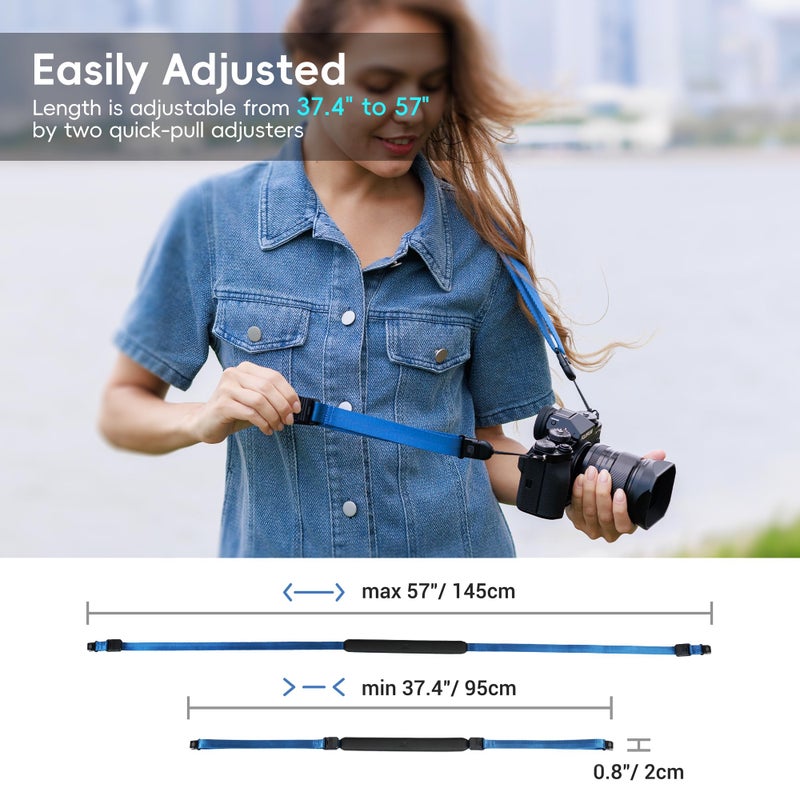 JJC Mirrorless Camera Neck Strap with Quick Release Buckles, Adjustable Shoulder Sling Strap for Sony A7C II A7 IV III A7R V IV ZV1 ZV-E10 Canon EOS R100 R50 M50 M6 Nikon Z30 Z50 Z6 Z7 II & More (Grey) - Image 4