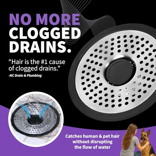 Shower Shroom ShowerShroom SHSULT755 Ultra Revolutionary Shower Hair Catcher Drain Protector, No Size, Stainless - Image 3
