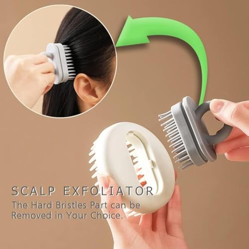 Scalp Massager Shampoo Brush, Rubber Handle, Wet and Dry Scalp Massager Brush, Soft Bristles for All Hair Types Care Exfoliating Dandruff Removal (Grey) - Image 5
