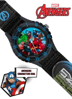 Disney Disney Marvel Avengers Black Printed Fabric Strap Watch - AVG5008  - Image 2
