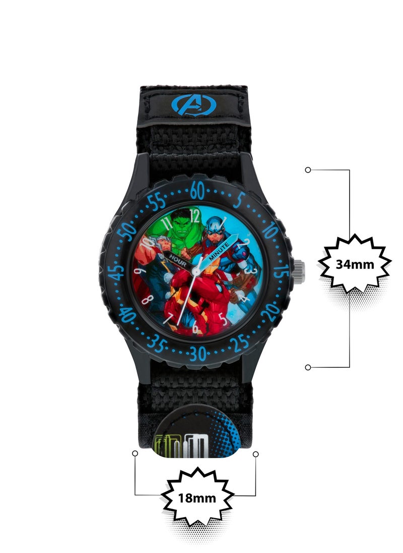 Disney Marvel Avengers Black Printed Fabric Strap Watch - AVG5008 - pzsku/Z4591A92B0BF5D11BC872Z/45/_/1729688403/e52da45b-f5a6-4642-9151-d166ecd14f27