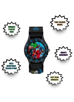 Disney Disney Marvel Avengers Black Printed Fabric Strap Watch - AVG5008  - Image 5
