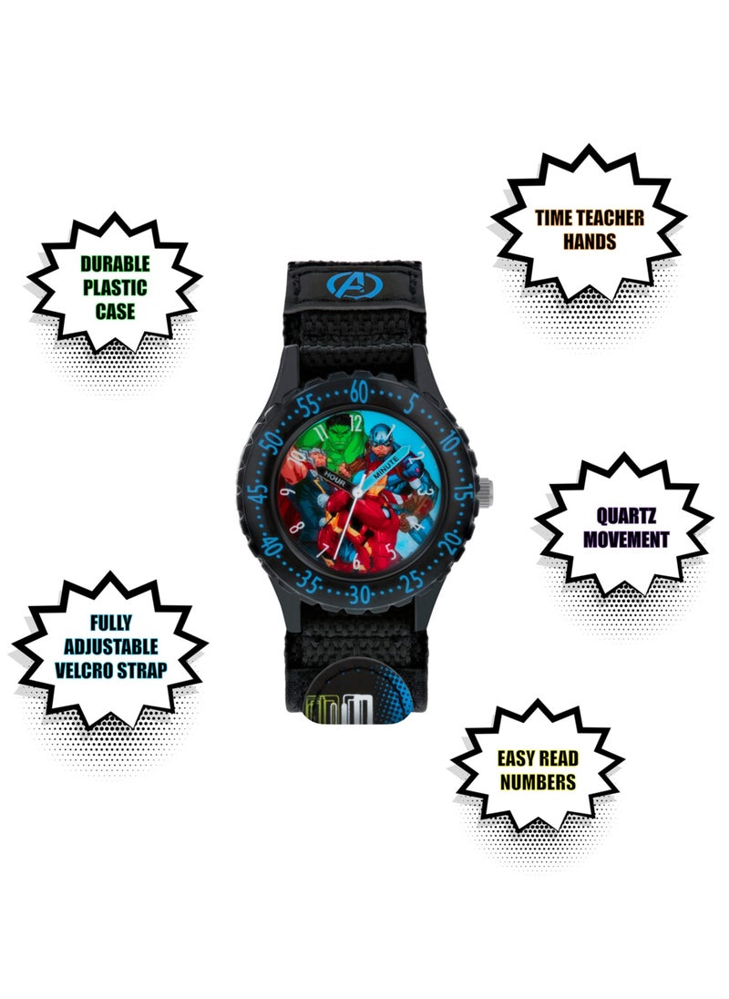 Disney Disney Marvel Avengers Black Printed Fabric Strap Watch - AVG5008  - Image 5