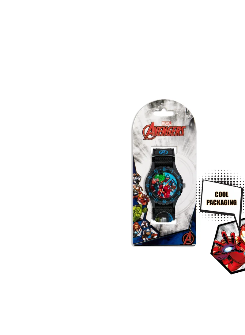 Disney Disney Marvel Avengers Black Printed Fabric Strap Watch - AVG5008