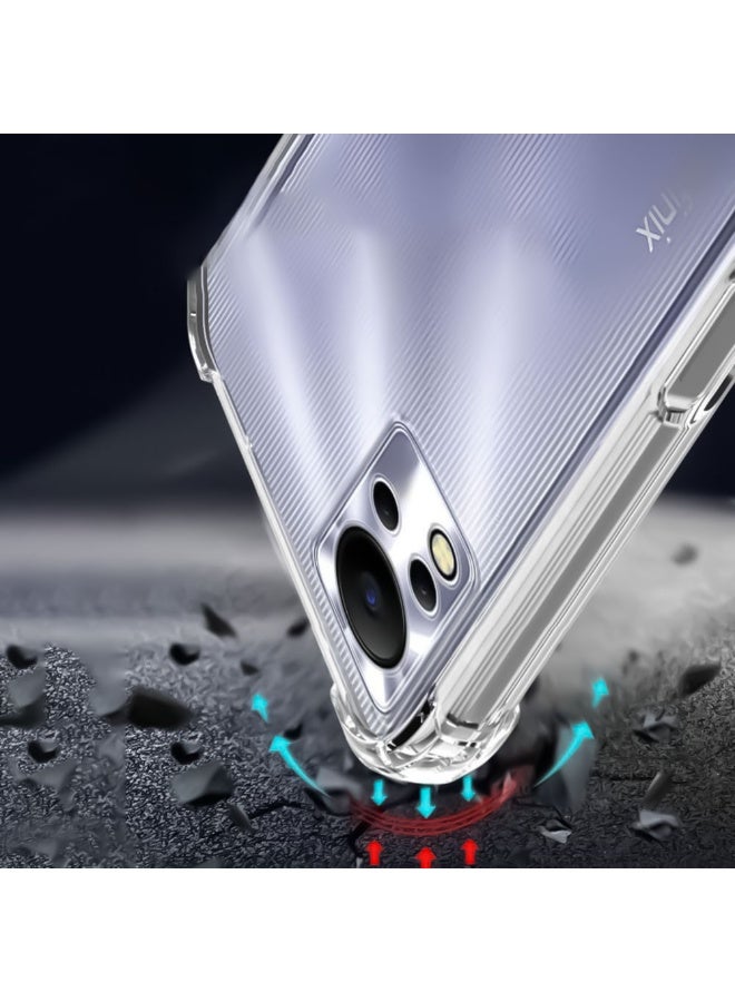 جراب متوافق مع Infinix Note 11 / Infinix Note 12 4G - غطاء شفاف من مادة TPU (سيليكون) مقاوم للصدمات، مزود بحماية للكاميرا وزوايا معززة ضد الصدمات - شفاف - Image 3