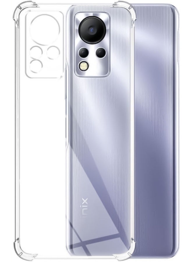 جراب متوافق مع Infinix Note 11 / Infinix Note 12 4G - غطاء شفاف من مادة TPU (سيليكون) مقاوم للصدمات، مزود بحماية للكاميرا وزوايا معززة ضد الصدمات - شفاف - Image 1