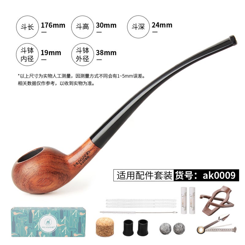 Muxiang Huanghua Pear Wooden Pipe Wooden Handmade Bucket Supply Wooden Smoking Set Solid Wood Pipe - Image 1