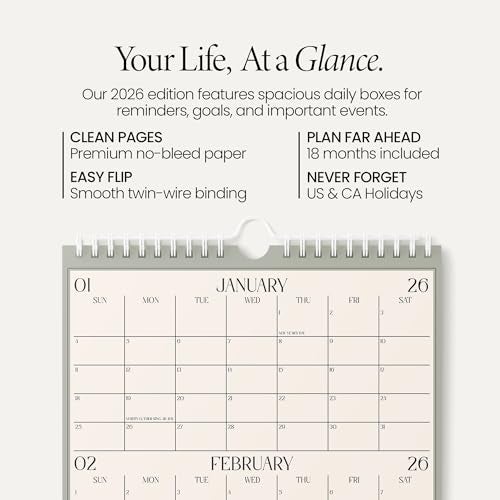 Karto 3 Month Wall Calendar 2026-2027 - Vertical 11x17 inch January 2026 to June 2027 - Boost Your Productivity and Easy Planning with the Aesthetic Monthly Calendar - Boho Color - Image 2