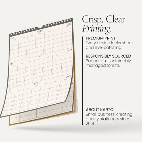 Karto 3 Month Wall Calendar 2026-2027 - Vertical 11x17 inch January 2026 to June 2027 - Boost Your Productivity and Easy Planning with the Aesthetic Monthly Calendar - Boho Color - Image 3