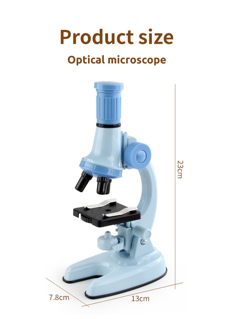 Primary School Students' Science Biology Experiment Equipment Microscope Toy 1200 Times Microscope Toy Box (Green microscope without batteries) - Image 2
