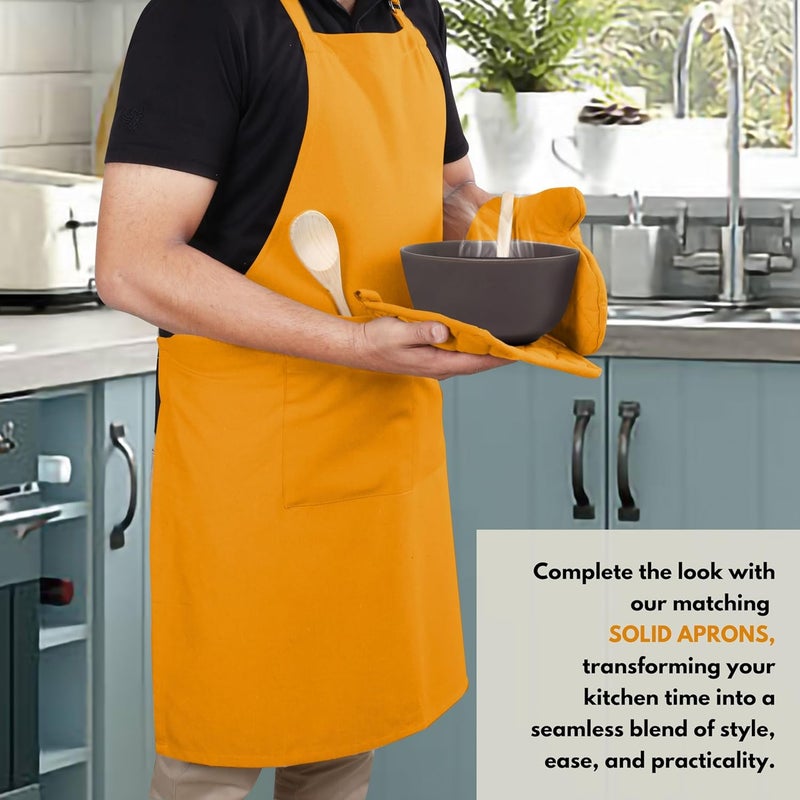 Native Fab 10-Piece Kitchen Set - 100% Cotton, Includes Dishcloths, Dish Towels, Oven Mitts, Potholders, Heat Resistant & Durable, Ideal for Baking, Cooking, and All Kitchen Tasks - Mustard Yellow - Image 5