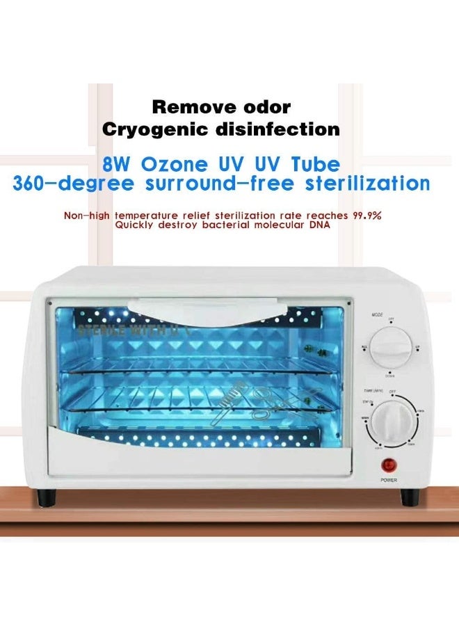 BLC Ultraviolet Sterilization, UV Disinfection Cabinet 2 -Tiers Sterilization Tray, UV Sterilizer with Timer for Home Use, Barbers, Manicure, Beauty Salons and Spas,White - Image 2