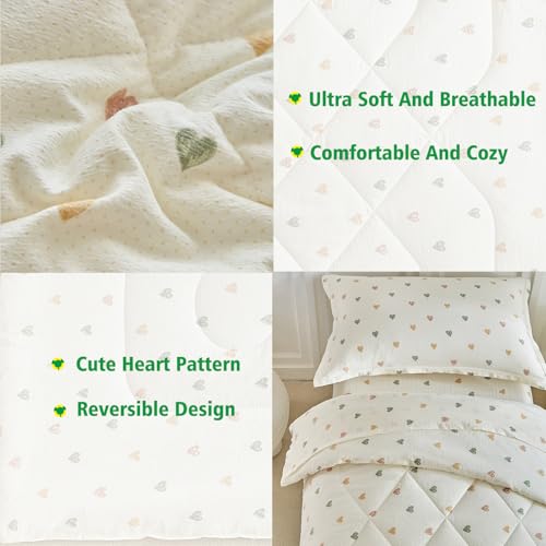 DuShow White Star Toddler Bedding Set,4 Pieces Reversible Toddler Comforter Set,Ultra Soft Crib Bed Set for Girls and Boys,Including Comforter,Sheets and Pillowcase - Image 5