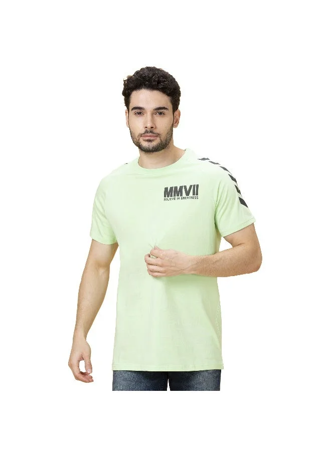 بيينغ هيومان Mens Icy Mint Round Neck Short Sleeve T-Shirt