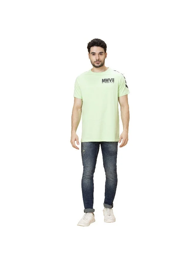 بيينغ هيومان Mens Icy Mint Round Neck Short Sleeve T-Shirt