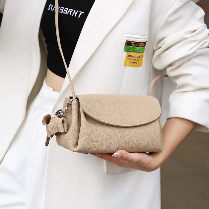 Small Bag Women'S Summer Genuine Leather Women'S Bag Small Square Bag Single Shoulder Bag High-End Sense Niche Commuter Underarm Bag Crossbody Bag For Women - Image 2