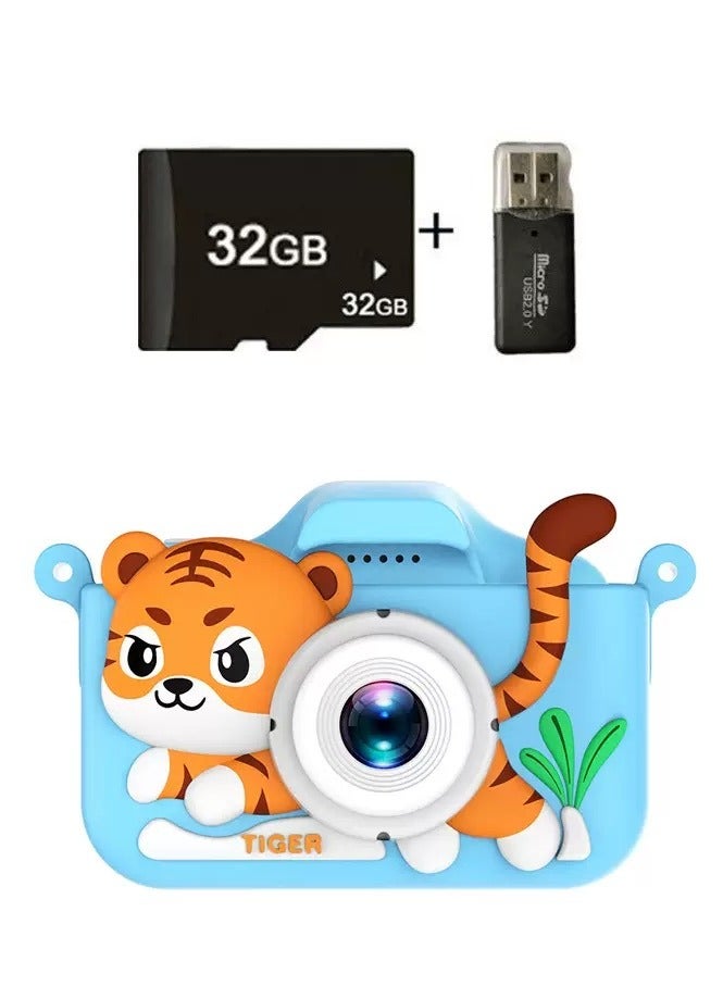 Kids Camera,1080P HD Digital Video Camera Toy for 3-12 Year Old Boys/Girls, Birthday Festival Gifts for Kids,USB Rechargeable Kids Selfie Camera with 32GB SD Card and card reader - Image 1