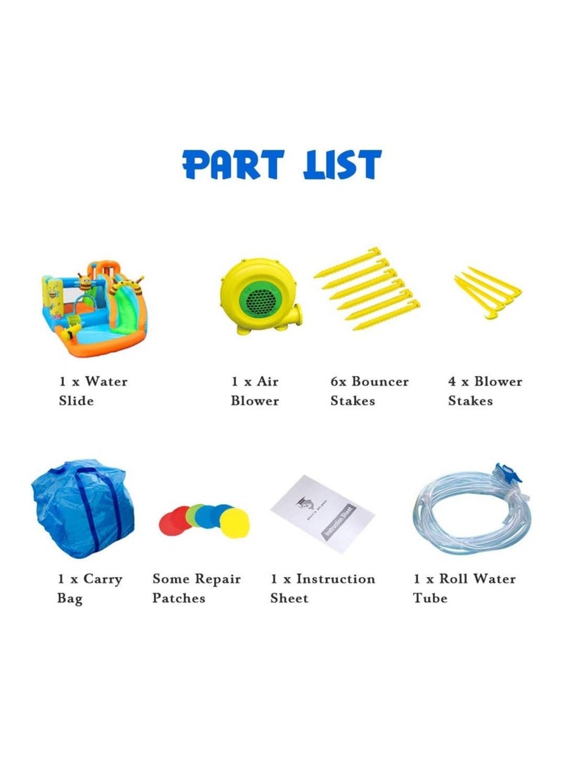 جي تي-ويل زحليقة قلعة نطاط قابلة للنفخ على شكل عجلة مائية قابلة للنفخ من جي تي ، مقاس: 355 × 300 × 205 سم - Image 3