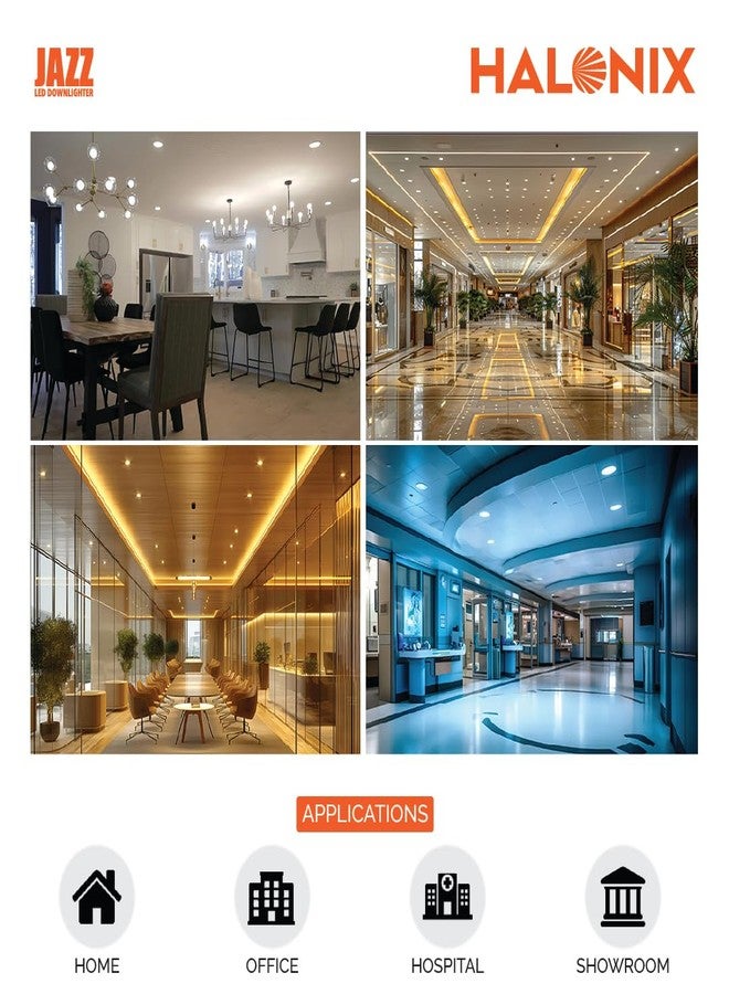 Halonix Jazz 20W Warm White Recessed downlighter | Cutout- 5 inch| Bright Recessed Ceiling Light | Led Downlighter with Surge Protection | Pack 2 - Image 2