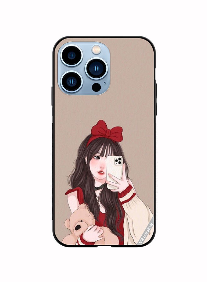 VR CREATIVE Protective Case Cover For Apple iPhone 13 Pro Max Girl Holding Teddy Design Multicolour