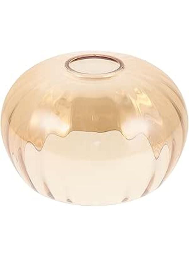 Ribbed Amber Glass Lampshade E27 Replacement For Wall Sconces Modern Light Fixture - Image 1