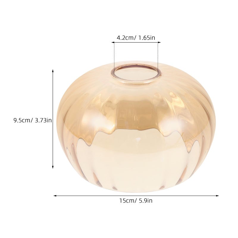 Ribbed Amber Glass Lampshade E27 Replacement For Wall Sconces Modern Light Fixture - Image 3