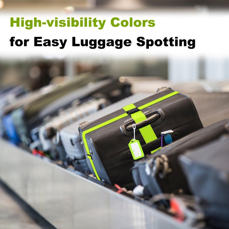 Gostwo 8 Pack Luggage Straps and Tags Set - 4 Straps, 4 Tags, TSA Approved Suitcase Belt, Green - Image 4