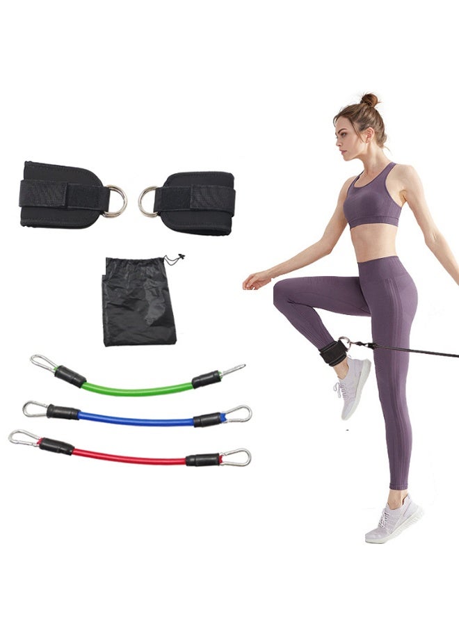 JCB CHIC أربطة مقاومة قابلة للتعديل للكاحل مع أساور آمنة للتمارين الرياضية وتدريب الورك والساقين، مجموعة أربطة مقاومة TPE، تدريب القوة، وتمارين الصالة الرياضية المنزلية - أربطة اللياقة البدنية - Image 1