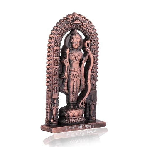 Craftam Lord Ram Idol | Ram Darbar Murti for Car Dashboard & Home Temple | Shri Ram Statue for Pooja Room & Gift Purpose (Antique Finish) (Copper Color, Height - 2.7 Inch) - Image 4