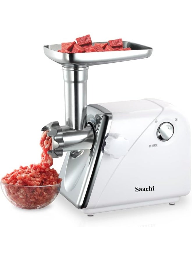 Sachi Meat Grinder, Electric Meat Mincer with Stainless Steel Blades, Reverse Function, 3 Cutting Plates, Sausage & Kibbeh Attachments, Powerful Motor, Easy Cleaning, Non-Slip Base - Image 1