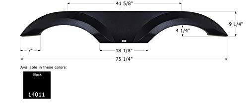 ICON 14011 Tandem Axle Fender Skirt FS4011 for Jayco Black